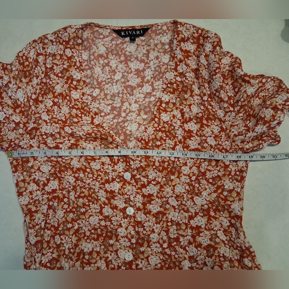 Kivari/ High End Australian Brand/ Floral Button-Down Midi Dress/ Size US M - Picture 13 of 17